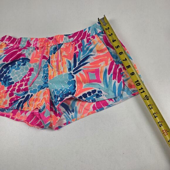 Lilly Pulitzer Shorts Womens Medium Multicolor Nylon Tropical Print Running - Picture 2 of 11